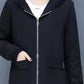 WW | Kapuzenmantel für Damen - schwarze Freizeitjacke