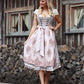 Damen Dirndl Kleid: Traditionelles Trachtenkleid mit Schürze und eleganter Schnürung