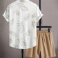 Zweiteiliges Sommer Set Herren Blattprint Shirt und Shorts - Kiano