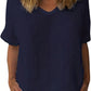 Jacqueline | Damen Weiß V-Ausschnitt Leinen Bluse