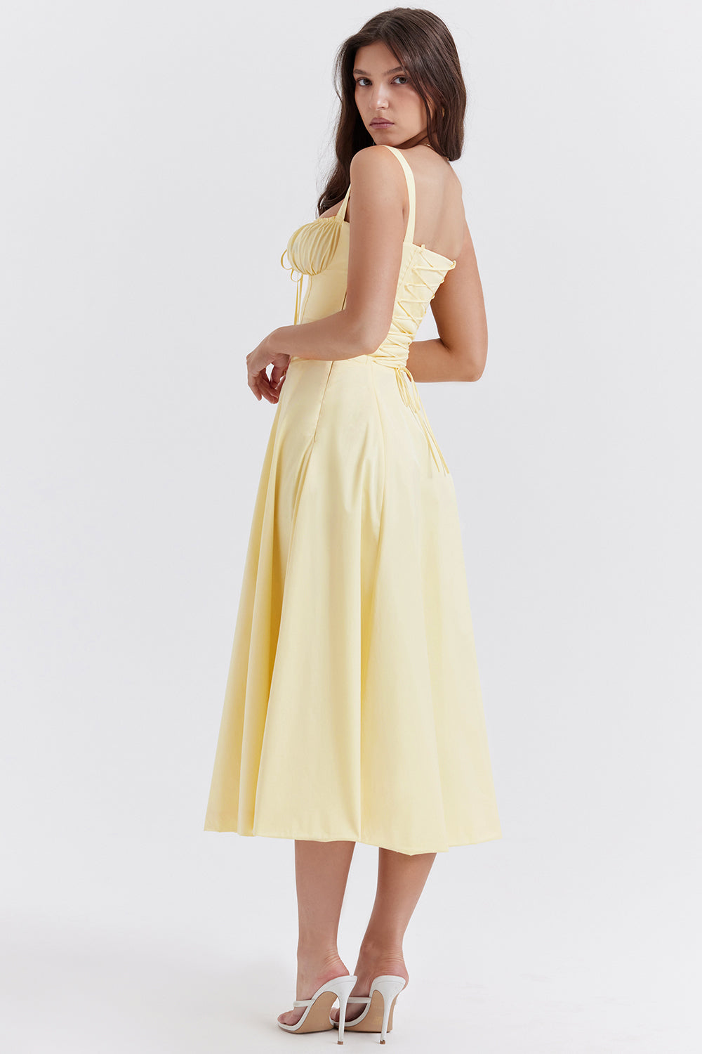 Zipporas - Tailliertes Bustier-Kleid mit modernem Frühlingsblumen-Print für 2025
