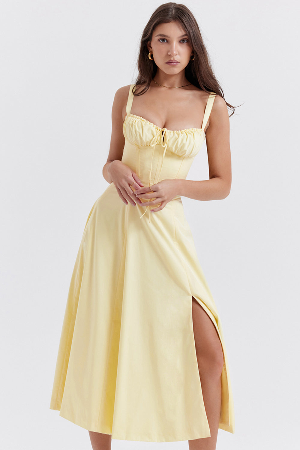 Zipporas - Tailliertes Bustier-Kleid mit modernem Frühlingsblumen-Print für 2025