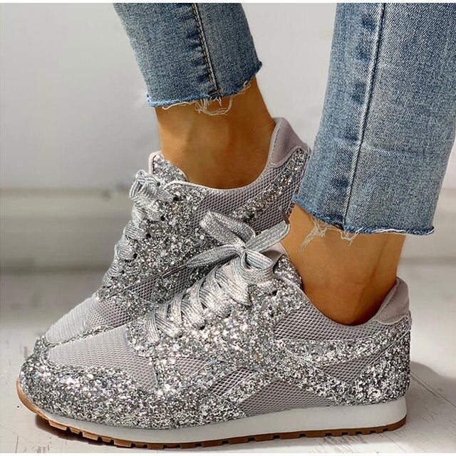 Trendy Damen Glitter Sneakers - Miranda