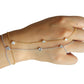 Kettenarmband | Fingerring Palme Kristall Armbänder