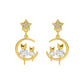 Goldene Katzenohrringe mit Zirkonia – Feline