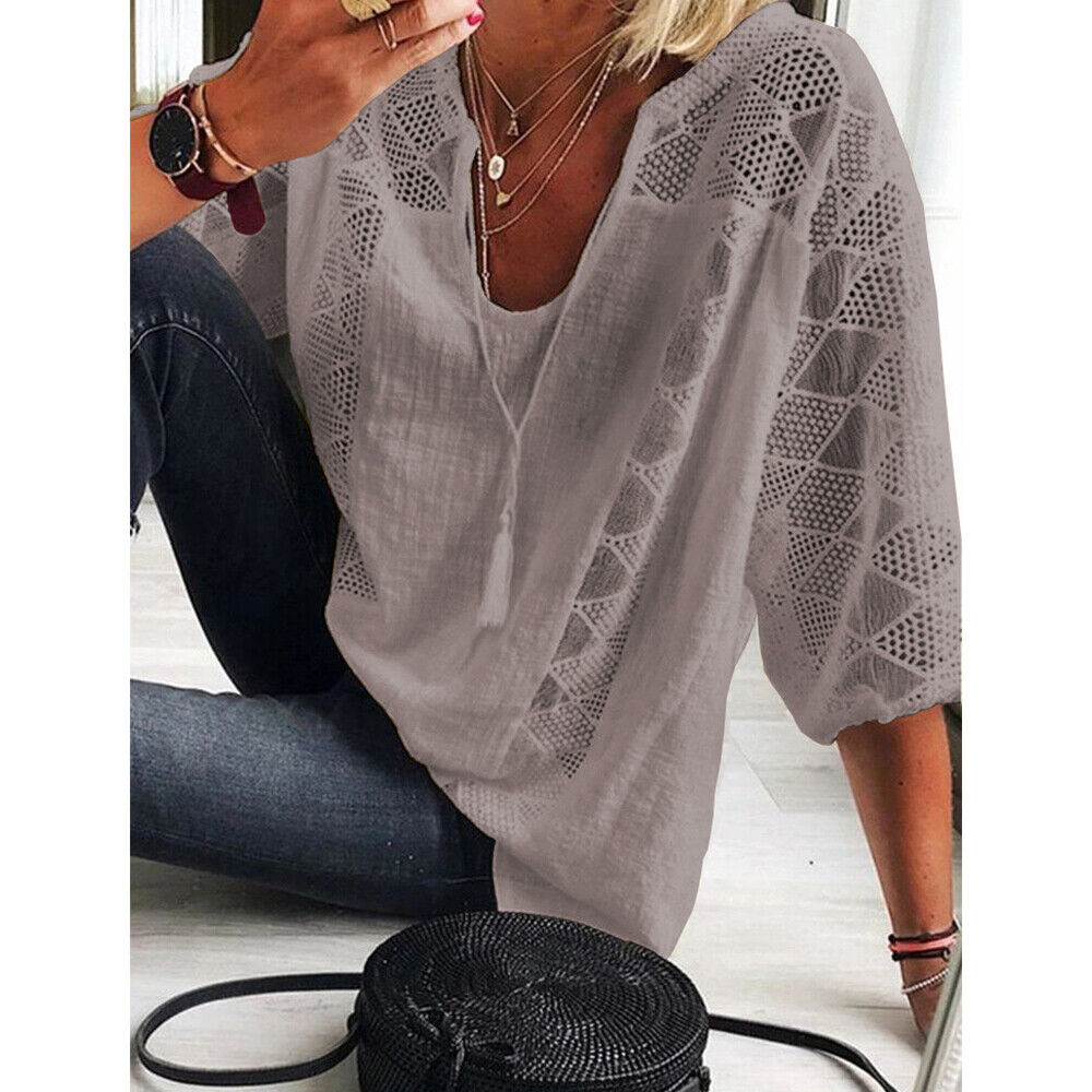 Tunika-Hemd mit kurzen Ärmeln in Übergröße für Sommer 2025