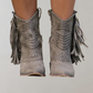 Stilvolle Damen Stiefel mit Fransen - Selena
