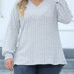 Langarm Rippentrickoberteil in Übergröße für Sommer 2025