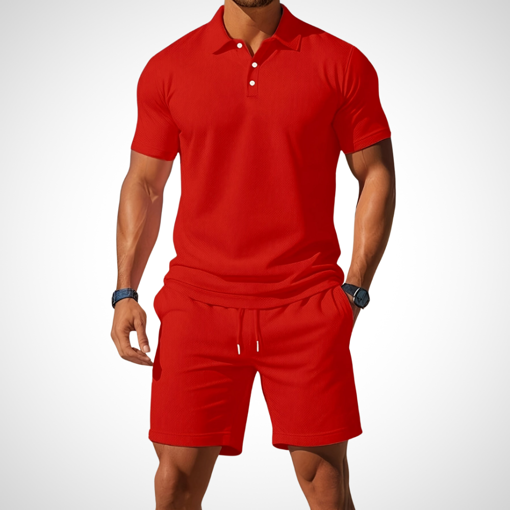 Lässiges Poloshirt- und Shorts-Set für Herren – Enrico