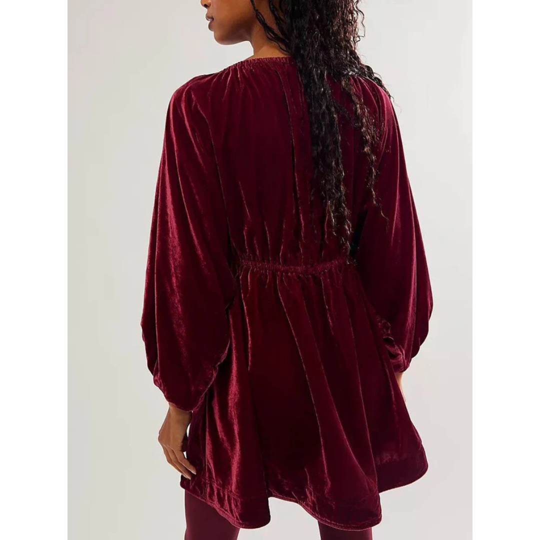 Kleid Mit V Ausschnitt Und Puffärmeln Für Damen | Mini