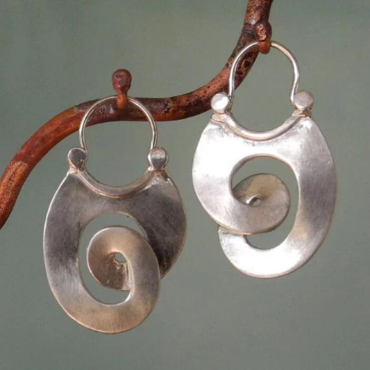 Vintage Silberne Spiral-Ohrringe - Selena