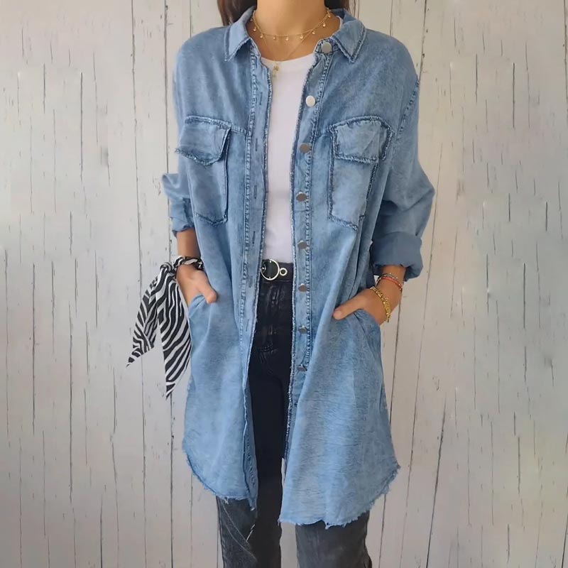 Faux Denim Sommerhemd - Sophie