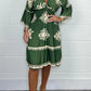 Chantal | Bedrucktes Damen Kleid mit V-Ausschnitt