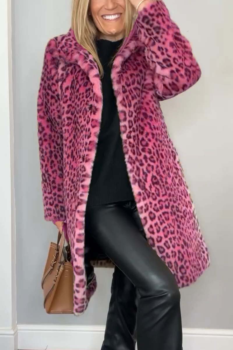Valentina - Klassischer Damen Wintermantel Mit Leopardenmuster