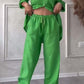 Trendiges Damen Leinen-Zweiteiler Set mit Bluse & weiter Hose – Lina