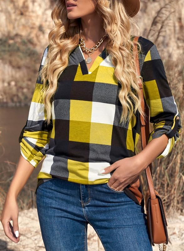 Stilvolle Frühlings-Casual-Karierte Damenbluse - Lara