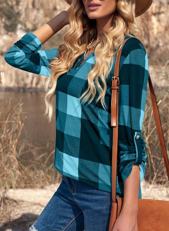 Stilvolle Frühlings-Casual-Karierte Damenbluse - Lara