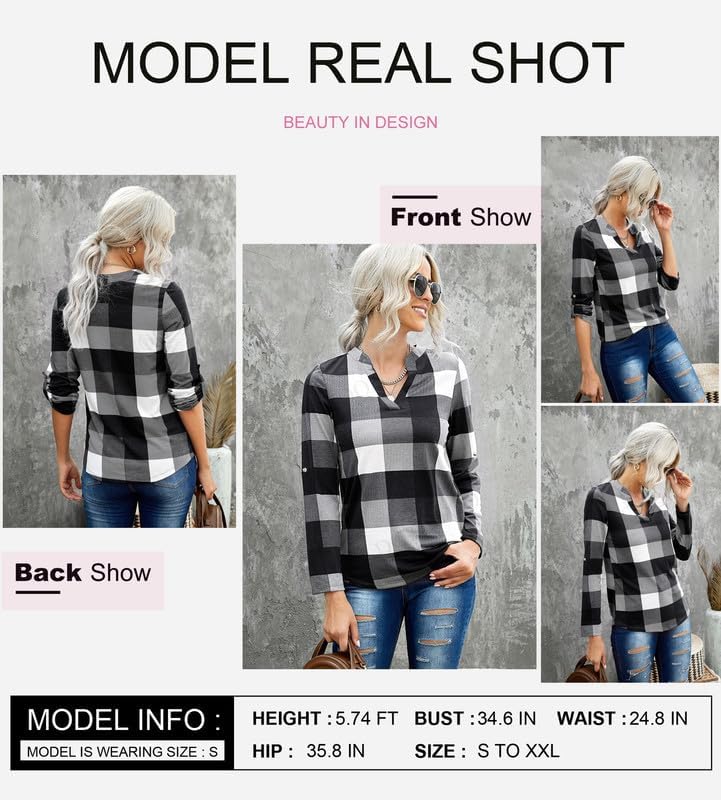 Stilvolle Frühlings-Casual-Karierte Damenbluse - Lara