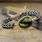 Naturstein geflochtenes Manschetten Armband