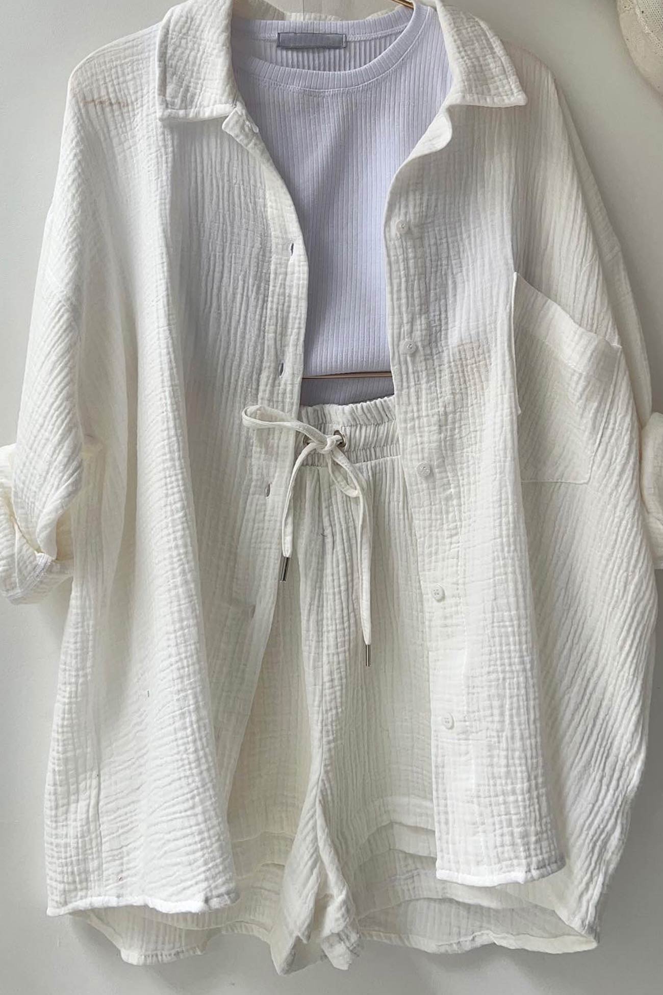 Elowen | Radiant Sommer Langarm-Shirt und Shorts Set