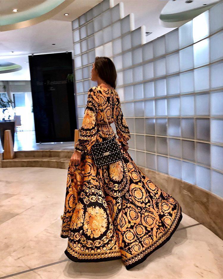 Sommer Wickelkleid 2025 | Boho Damenkleid mit Schlitz und Blumenmuster