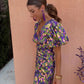 Naquin - Farbenfrohes Damenkleid Mit Plissierten Ärmeln Für Festliche Anlässe