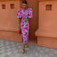 Naquin - Farbenfrohes Damenkleid Mit Plissierten Ärmeln Für Festliche Anlässe
