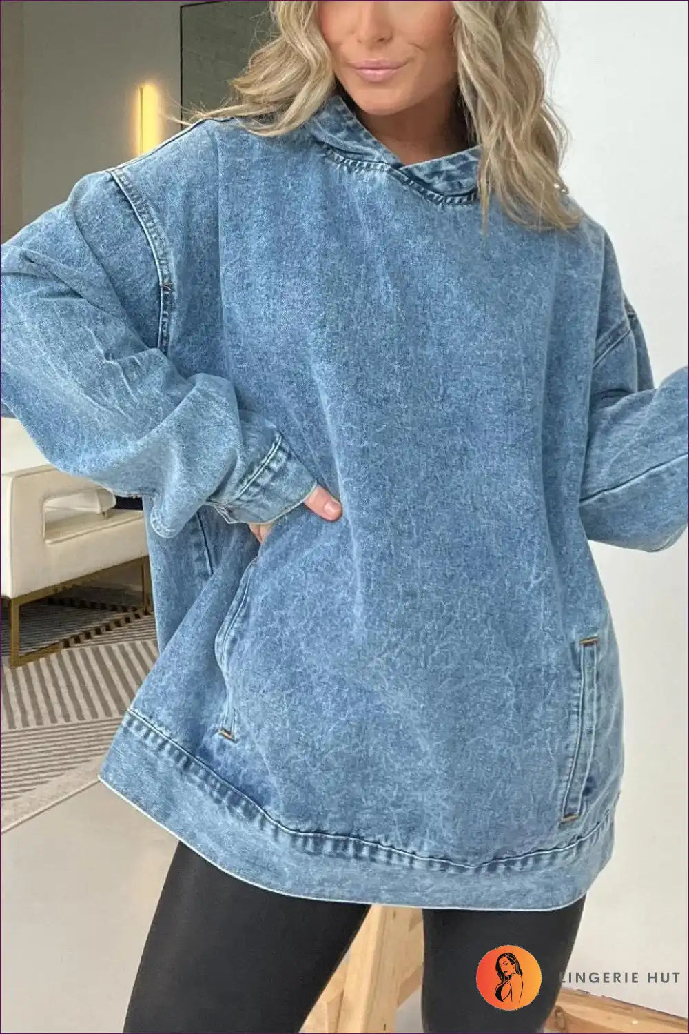 WW | Schickes Casual Denim Hoodie – Mühelos Cool