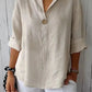 Damen Minimalistisch Button Down Hemd | Weiß und Beige