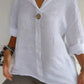 Damen Minimalistisch Button Down Hemd | Weiß und Beige