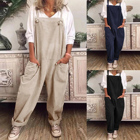 Yseult - Overall Jumpsuit aus locker gebundener Baumwolle und Leinen