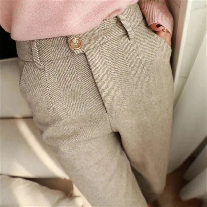 Halley Tweed-Hose mit Hoher Taille
