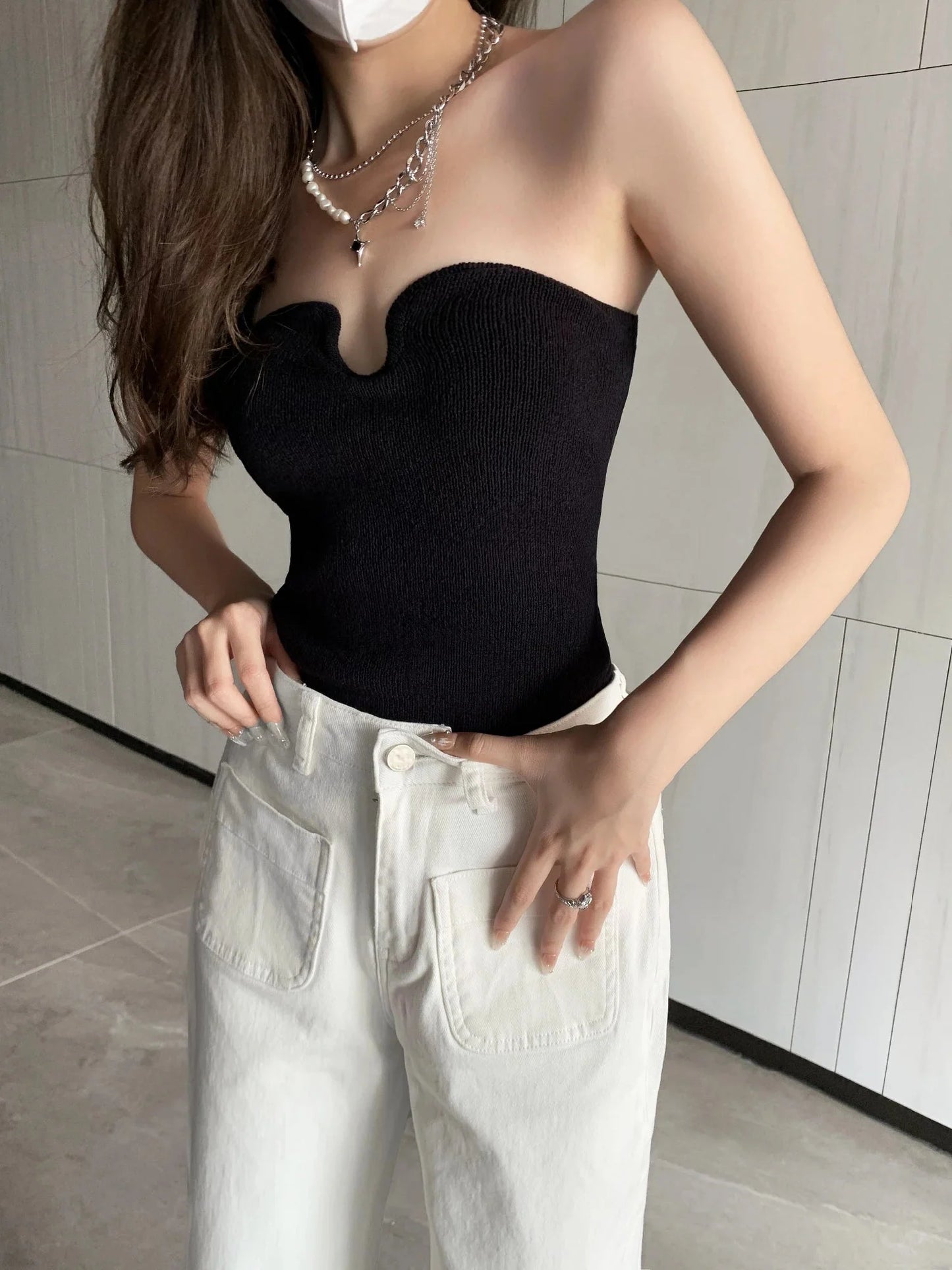 Kiera High-Waisted Jeans mit Weitem Bein