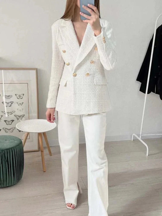 Krizzy Zweireihiger Tweed-Blazer