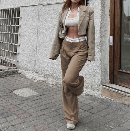 Olga Hochtaillierte Hose mit Weitem Bein