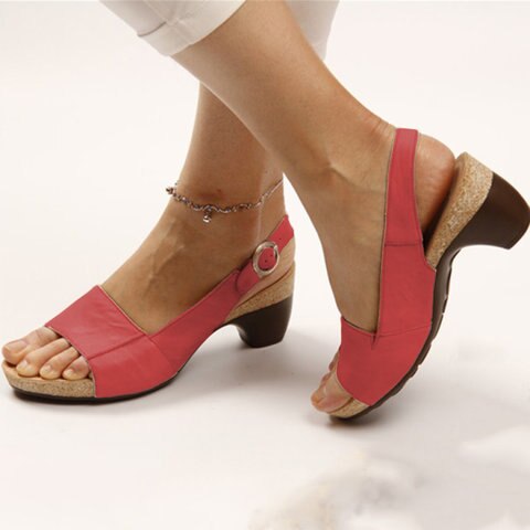 Damen Komfort Sandalen – Elegante Sommer-Slingback Sandalen mit Keilabsatz