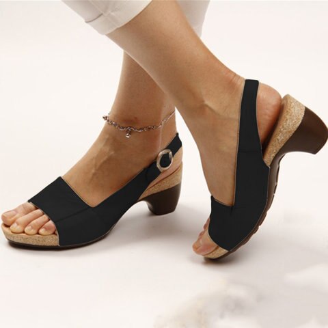 Damen Komfort Sandalen – Elegante Sommer-Slingback Sandalen mit Keilabsatz