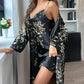 Zweiteiliges Satin Nachtwäsche-Set Damen mit Trägerkleid & Kimono – Salena