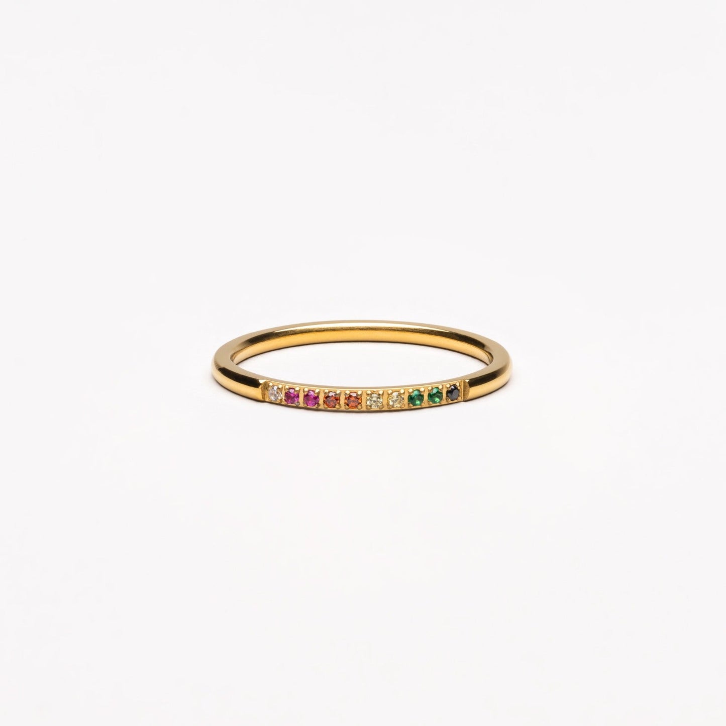 Goldener Ring mit bunten Steinen – Solene