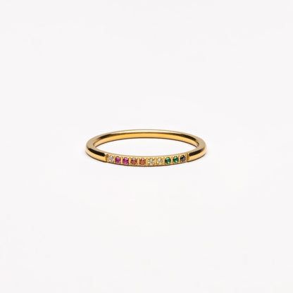 Goldener Ring mit bunten Steinen – Solene