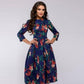 Bedrucktes, Schickes Plisseekleid Für Damen | Midi