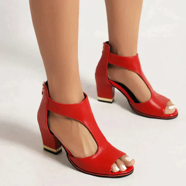 Schicke Peeptoe-Stiefeletten mit Blockabsatz