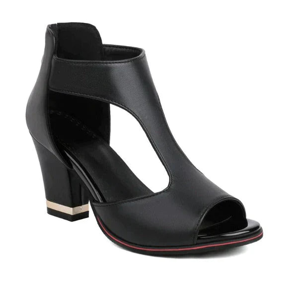 Schicke Peeptoe-Stiefeletten mit Blockabsatz