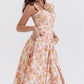Amalie | Damen Geblümtes Midi-Sommerkleid