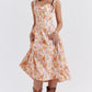 Amalie | Damen Geblümtes Midi-Sommerkleid