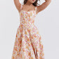 Amalie | Damen Geblümtes Midi-Sommerkleid