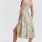 Amalie | Damen Geblümtes Midi-Sommerkleid