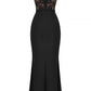 Aloisia | Damen Schwarzes Korsett-Maxikleid