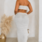 Zweiteiliges Damen Sommer Set mit Wickel-Top und V-Rock – Leona