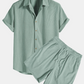 Stylisches Herren Sommer-Set mit Hemd und Cord-Shorts - SommerKern